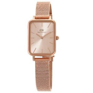 NWT Authentic Daniel Wellington Quadro Quartz Rose Gold Dial Women's Watch